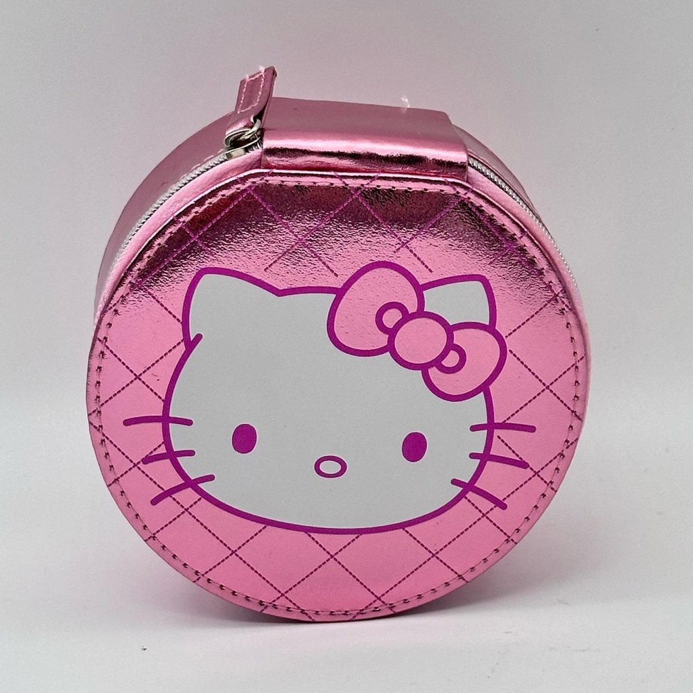Sanrio Hello Kitty Round Zip Around Jewelry Travel Storage Case